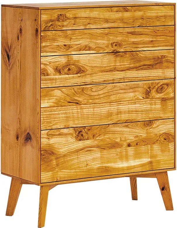 Komoda - bielizník s 5 zásuvkami FINN, 78x40x103 cm Čerešňa