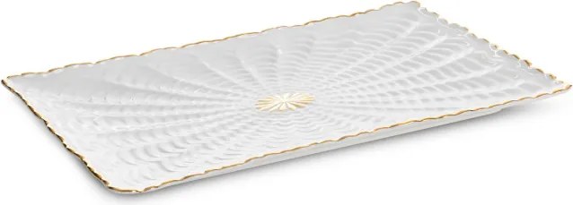 Dekoratívny podnos GAIA 02 krémový / zlatý