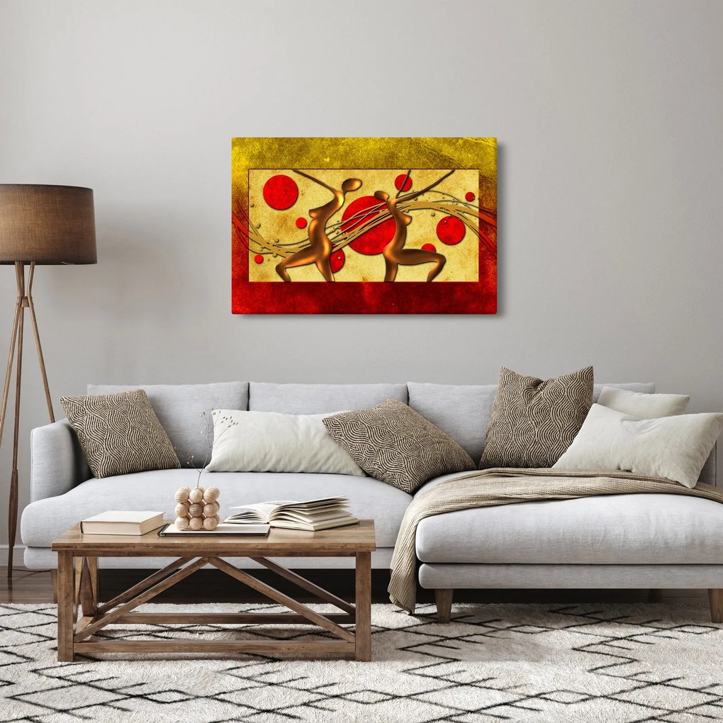 Abstraktný obraz s dvoma ženami (90x60 cm)