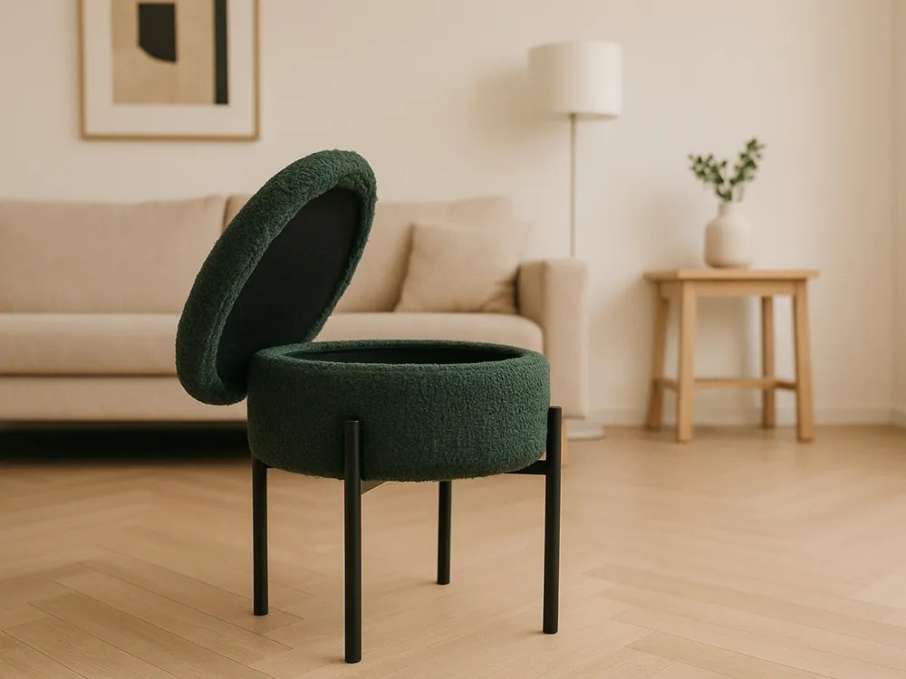 CH Taburetka s úložným priestorom Nora - zelená