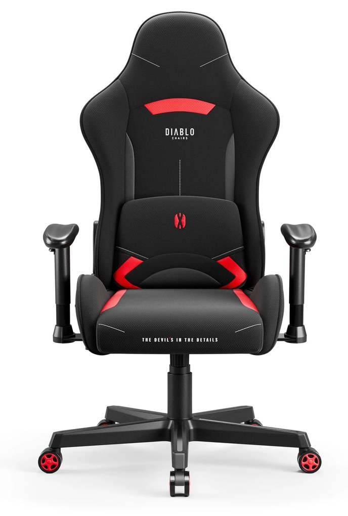Čierna a červená otočná herná stolička Diablo X-Starter
