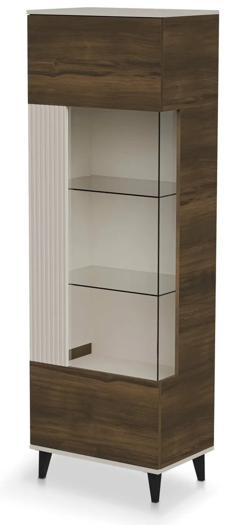 Vitrína Random 60 cm ořech/kašmír