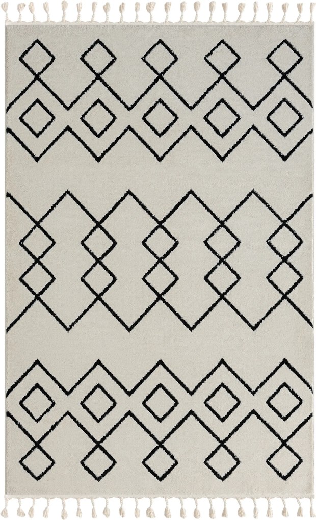 My Flair, Kusový koberec Moroccan Dream weiß, 200x290, čiernobiela, obývacia izba