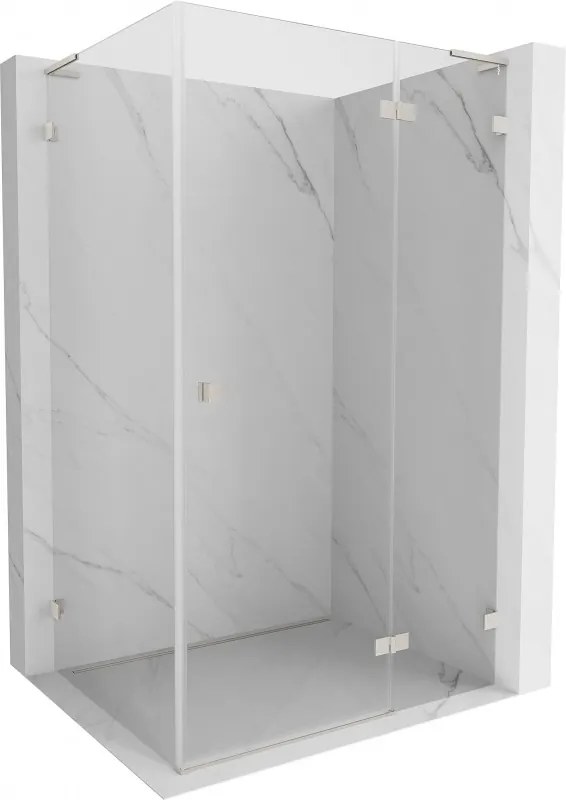 Mexen Lunar L, 1-krídlový sprchový kút, pravý, 85 x 80 cm, 8mm číre sklo, brúsená oceľ profil, 834L-085-080-97-00-P