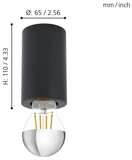 Eglo 99065 - Stropné svietidlo SALUZZO 1xE27/40W/230V