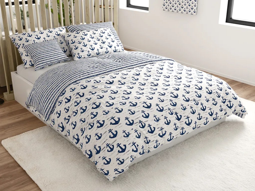 Polybavlnené obliečky NAVYSTA POLY modro-biele Rozmer obliečky: 70 x 90 cm | 140 x 200 cm