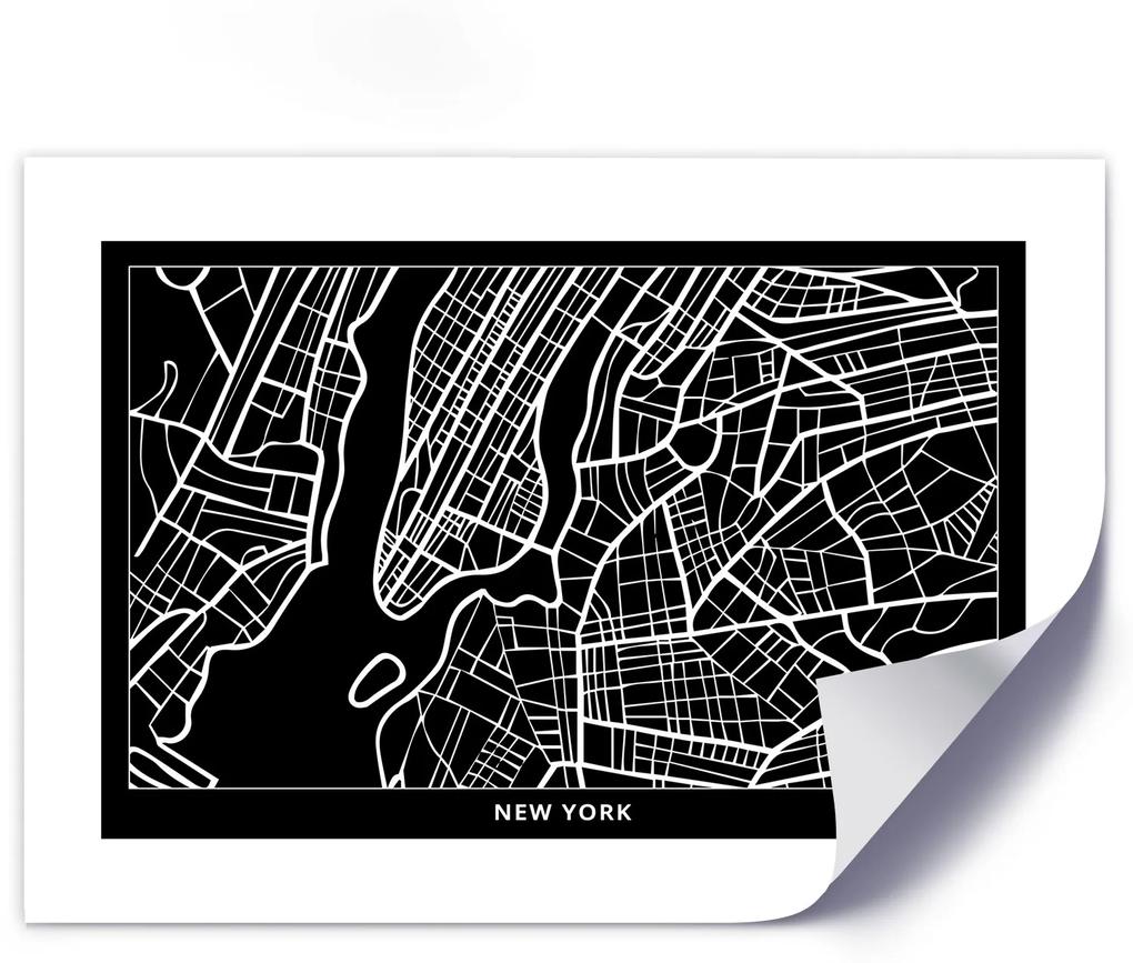 Gario Plagát City plan New York Farba rámu: Bez rámu, Rozmery: 60 x 40 cm