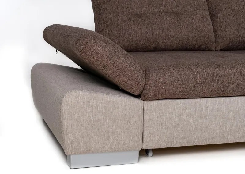 Moderná rohová sedacia súprava DIOR s rozkladom, hnedá (orion 3040 06/02), Ľavá