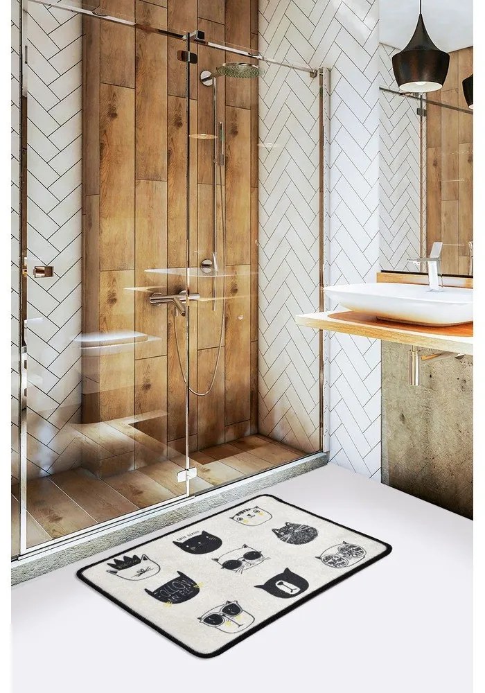 Čierno-béžová kúpeľňová predložka 40x60 cm Cutie – Foutastic