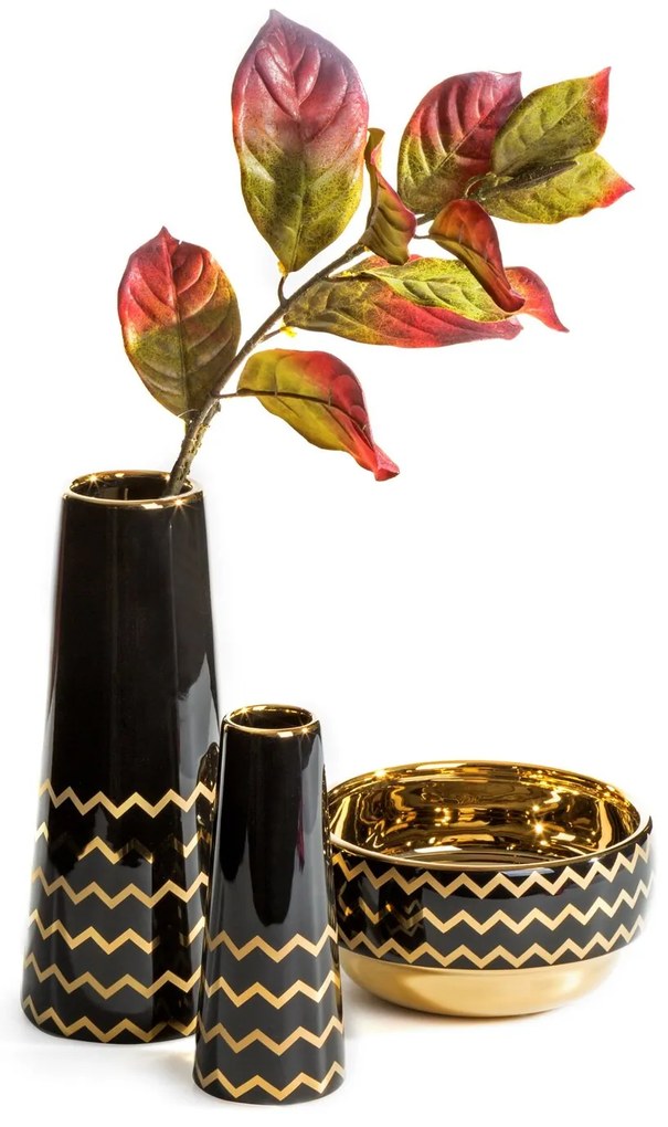 KERAMICKÁ VÁZA THEA1 (01) (FI) 12X30 CM ČIERNA