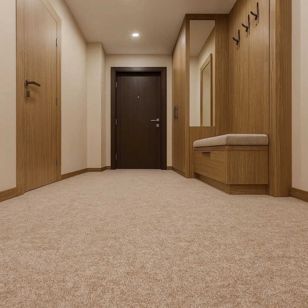 Metrážny koberec Vienna 70, na mieru, šíře 4m, béžová, ab (mriežka), chodba / predsieň, Betap