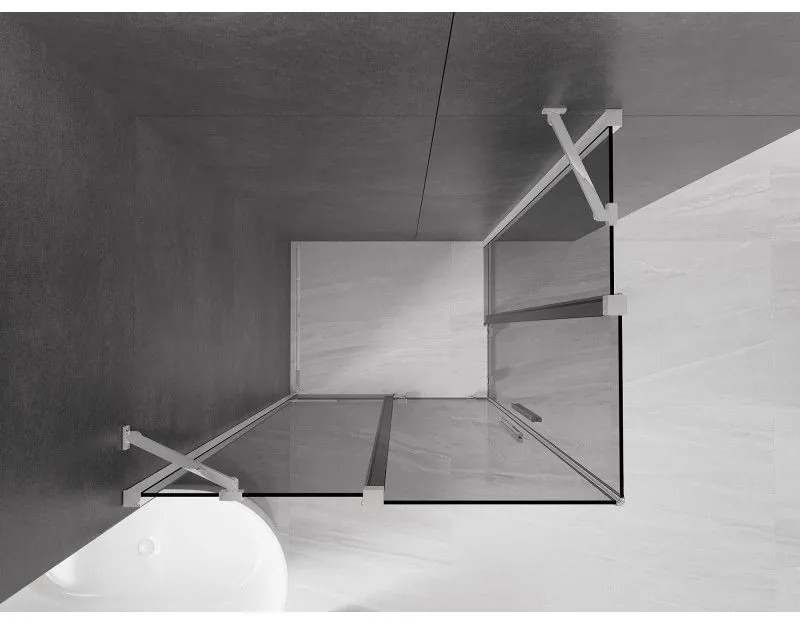 Mexen Velar Duo, sprchový kút s posuvnými dverami 100 x 90 cm, 8mm šedé sklo, chrómová, 871-100-090-42-01