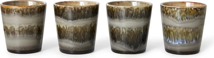 Zeleno-sivý retro hrnček na kávu Coffee 70s Fern - Ø 7,5 * 8cm / 230 ml