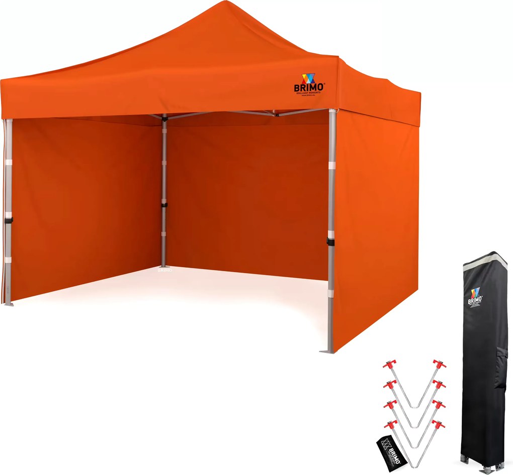 BRIMO Prémiový Párty stan 3x3m Hliník | Najvyššia odolnosť - s 3 stenami - Oranžová 13