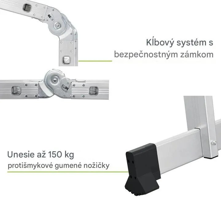 InternetovaZahrada Hliníkový multifunkčný rebrík 360 cm