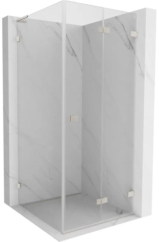 Mexen Lunar-F L, sprchový kút pravý 100 x 100 cm, 8mm číre sklo, oceľový profil, 836L-100-100-97-00-P