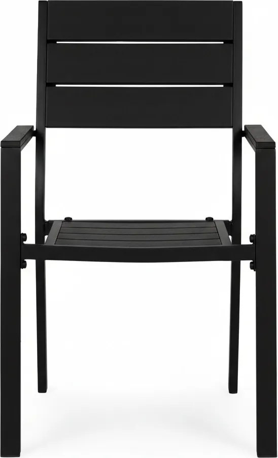 MultiGarden Sada 2 záhradných stoličiek HDPE oceľ - čierna MultiGarden