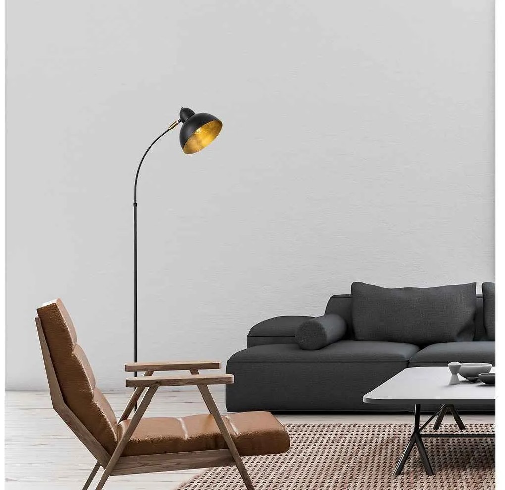 Dizajnová stojanová lampa Vasso 162 cm čierna