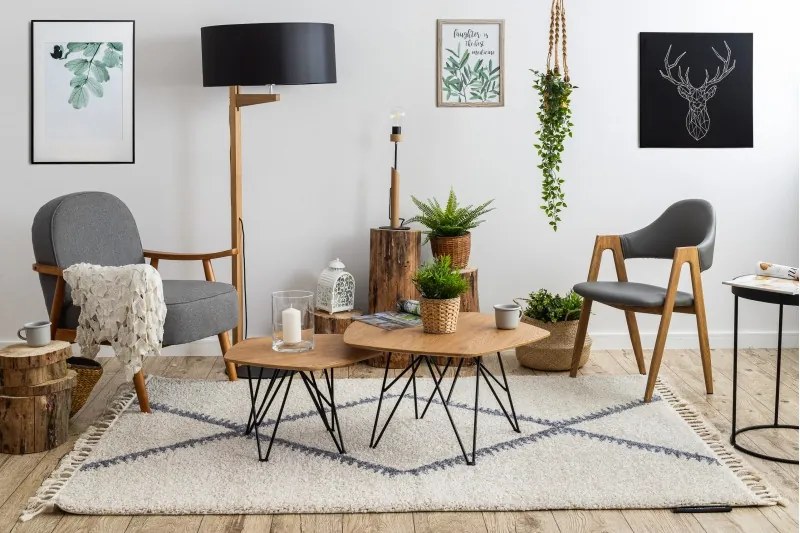 Kusový koberec Berber Maknes B5910 cream and grey, 120x170, béžová, obývacia izba, Dywany Łuszczów