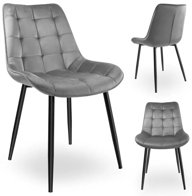 Jedálenská stolička NORMAN zamatová, grafitová