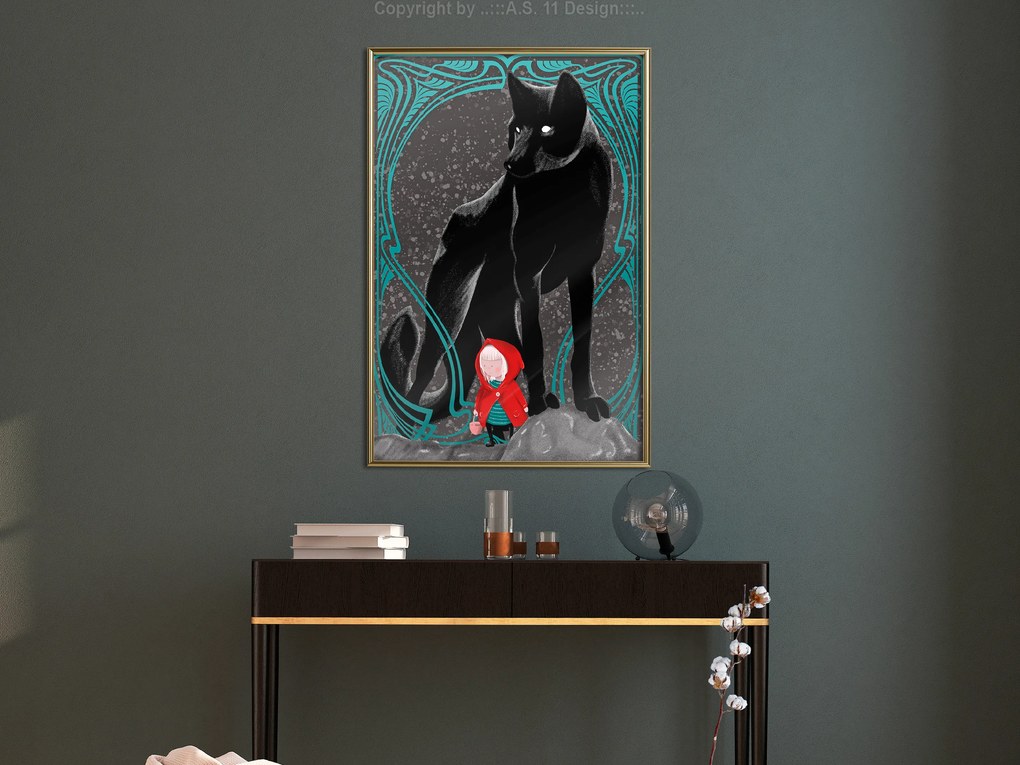 Artgeist Plagát - Red Riding Hood [Poster] Veľkosť: 30x45, Verzia: Čierny rám