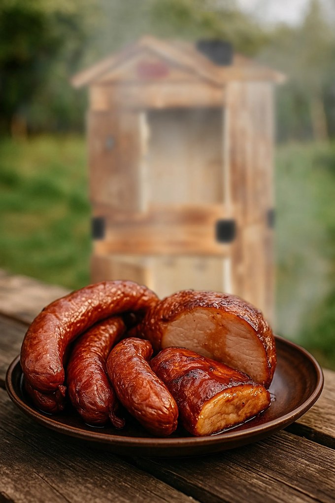 TRENDIE Udiareň XXL drevená s kovovým komínom