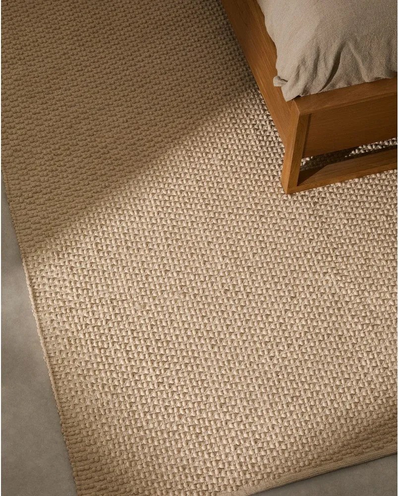 Krémový ručne tkaný koberec s prímesou bavlny 160x230 cm Mascarell – Kave Home