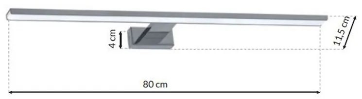 EUlight Nástenné LED svietidlo Shine1, 1x LED 15w, 4000k, (80 cm), ch