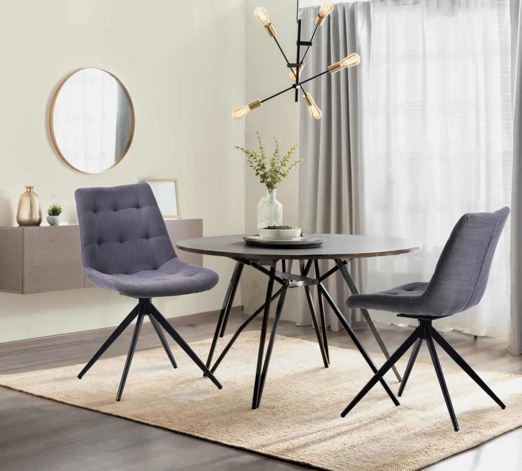 Jedálenská stolička Merna - látka - Tmavo sivá