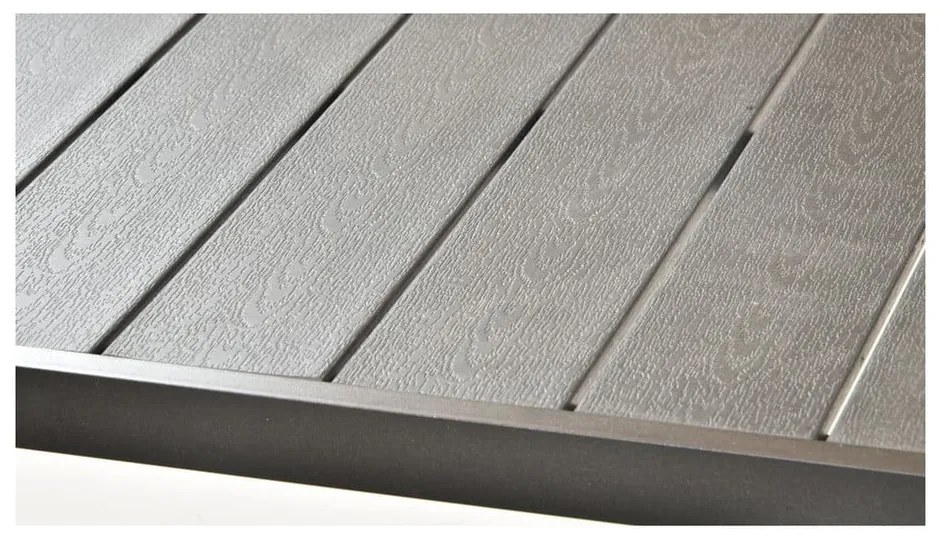 Záhradná jedálenská súprava pre 4 osoby s čiernou stoličkou Joanna a stolom Viking, 90 x 150 cm