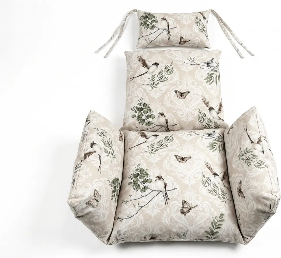 Vankúš do závesného kresla KOKON, béžový so vzorom