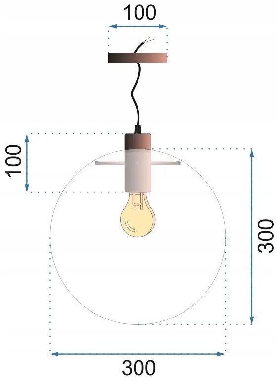 Toolight - Závesné sklenené stropné svietidlo Lassi 30 cm 1xE27, ružové zlato, OSW-00132
