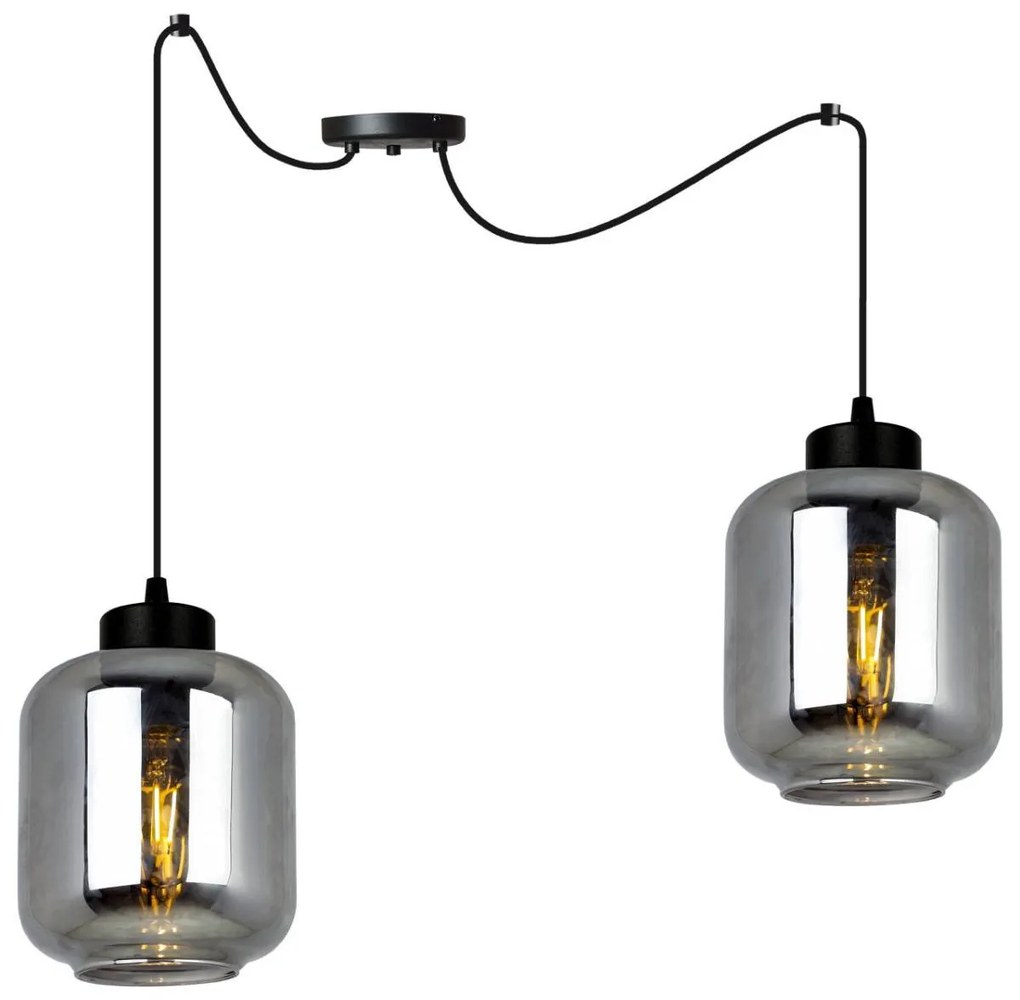 Závesné svietidlo Novalja Spider, 2x sklenené tienidlo (výber z 3 farieb)