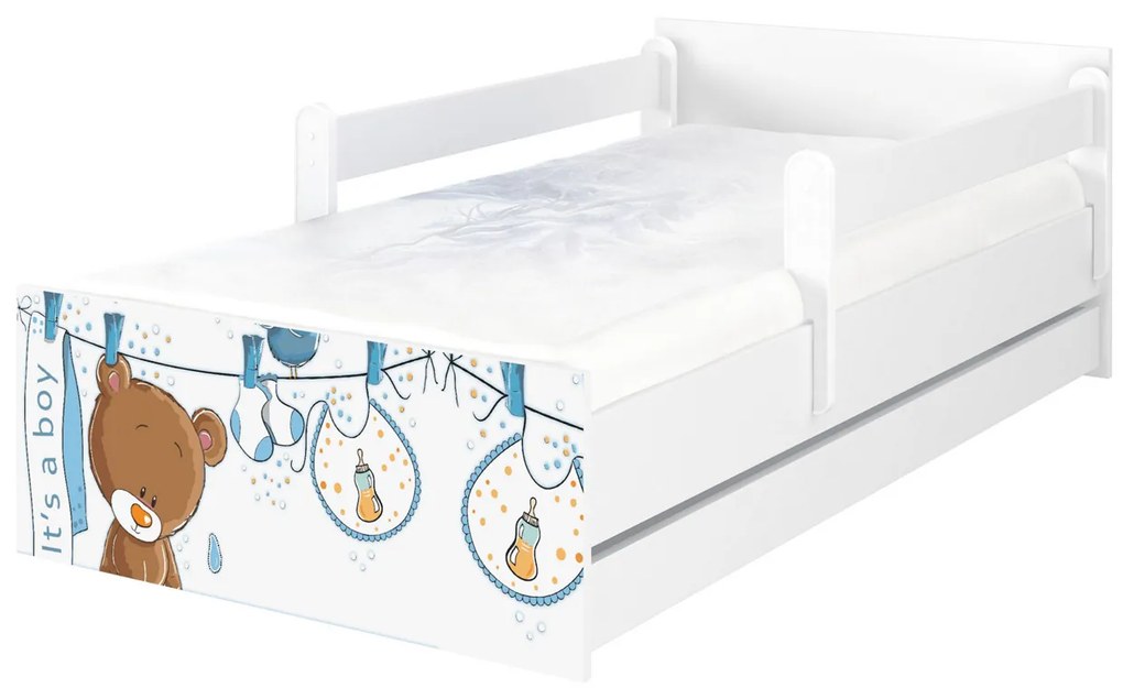 Raj posteli Detská posteľ " Mokrý Medvedík " MAX XL biela