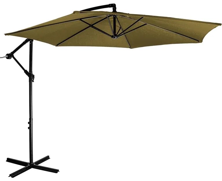 STILISTA záhradný slnečník, 330 x 249 cm, hnedý