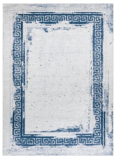 Koberec ANDRE 1213 Grécky vintage - prateľný, protišmykový - bielo / modrý