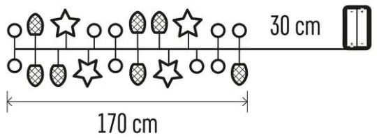 LED Vianočná reťaz 20xLED/2xAA 2m