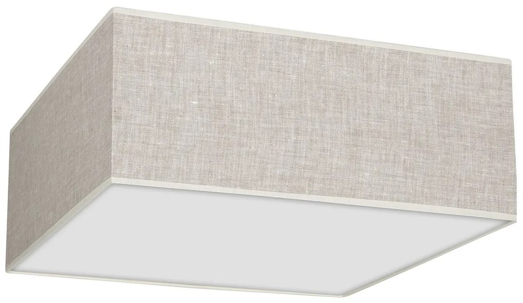 Stropné svietidlo Lino Square, 1x ľanové tienidlo, (biele plexisklo), (50cm)