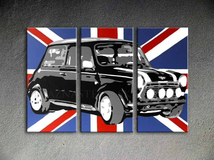 Ručne maľovaný POP Art obraz MINI COOPER | rôzne rozmery