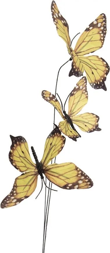 Dekoračná vetvička so žltými motýlikami Butterfly - 10*10*65 cm