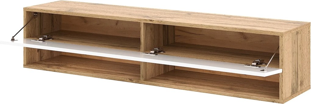 Závěsný TV stolek Derby 140 cm dub Wotan/bílý