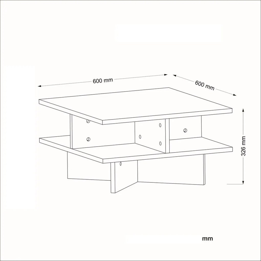 Kávový stolík Hampton White a Walnut