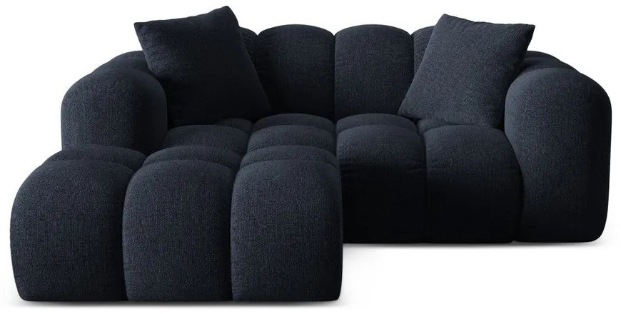 Tmavomodrá ženilková rohová pohovka (ľavý roh/s leňoškou) Treno – Cosmopolitan Design