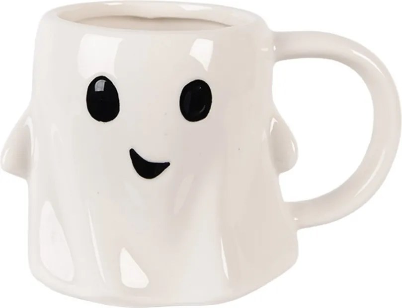 Biely keramický hrnček Ghost - 14*9*10 cm / 350 ml