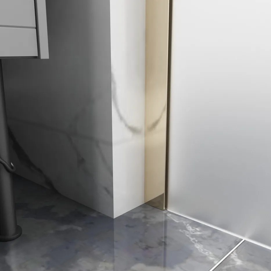 Erga Paris, sprchová zástena Walk-In 80x200 cm, 8mm sklo námraza, zlatý lesklý profil, ERG-V02-PARIS-080x200-FR-GD