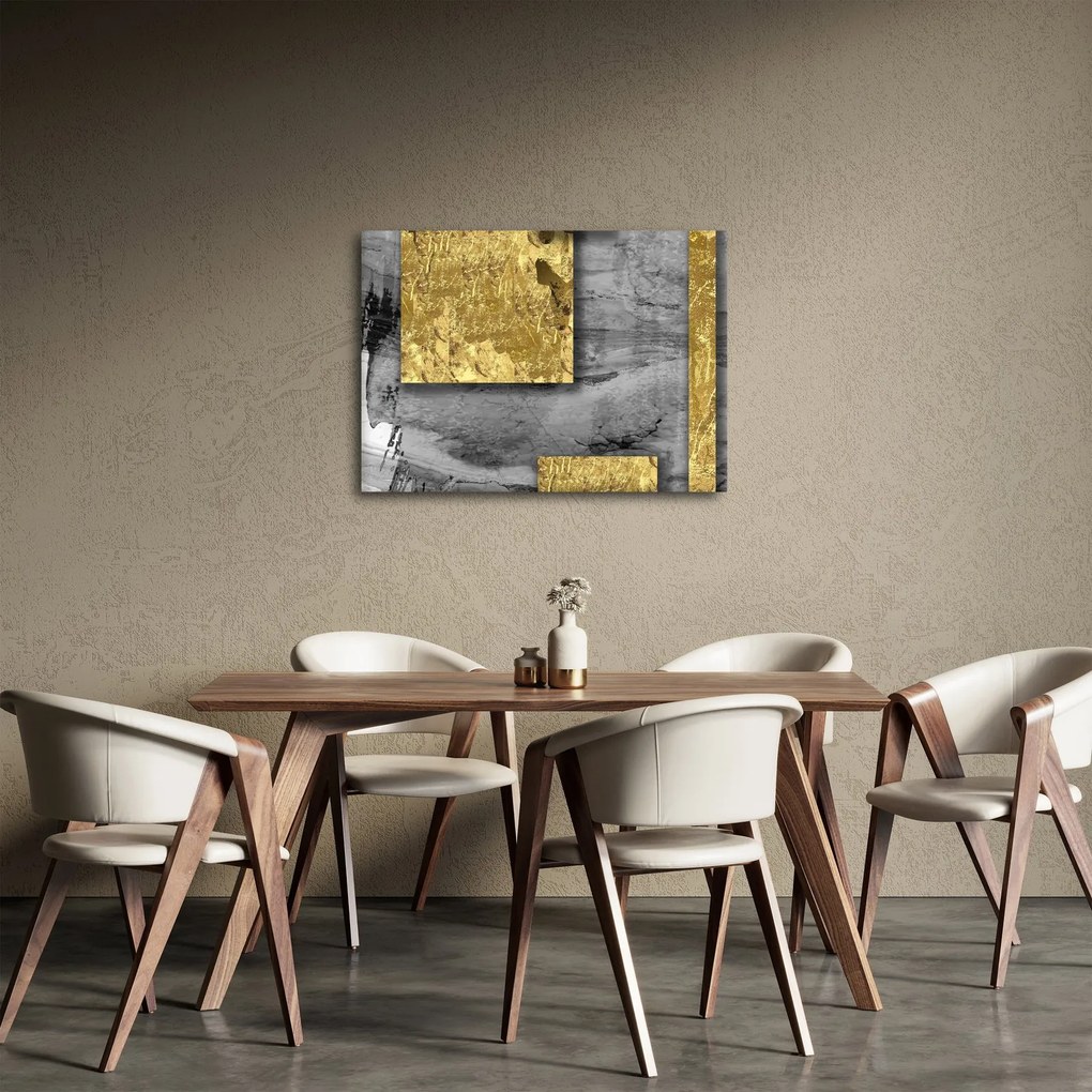Obraz - Zlaté štvorce N⁰2 (70x50 cm)