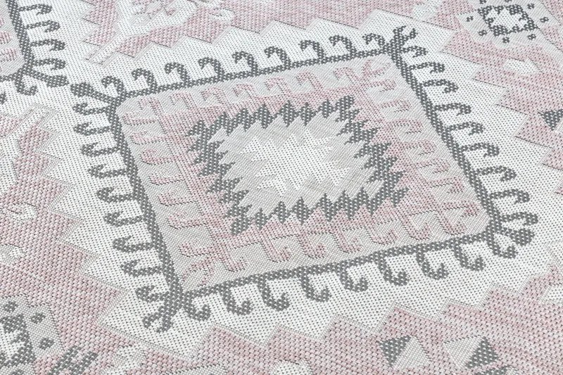 Dywany Łuszczów Kusový koberec Sion Sisal Aztec 3007 pink/ecru – na von aj na doma - 120x170 cm