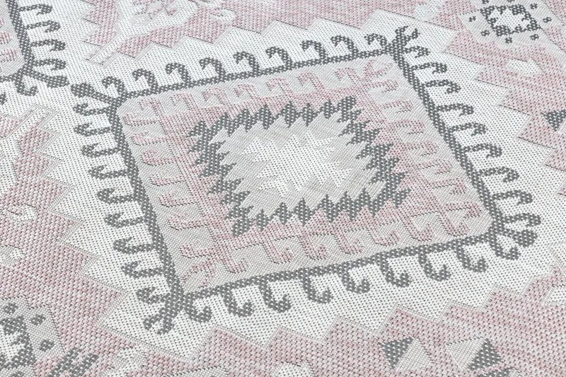 Kusový koberec Sion Sisal Aztec 3007 pink/ecru – na von aj na doma, 160x220, ružová, chodba / predsieň, Dywany Łuszczów