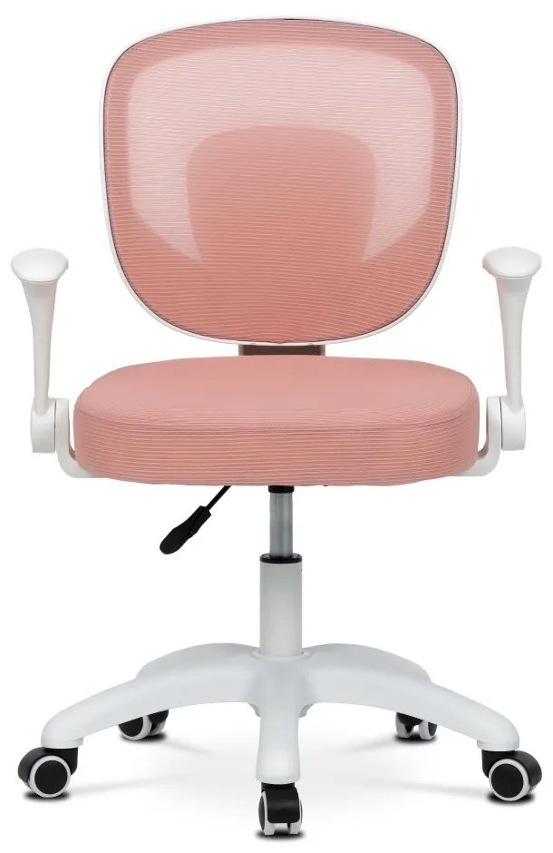 Detská pracovná stolička DINO — sieť / látka, ružová