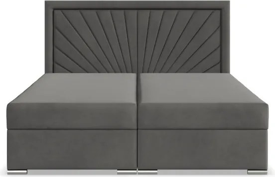 Manželská posteľ VICENZA Velvet 160×200 cm sivá